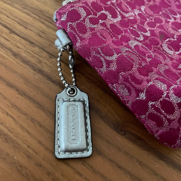 Coach | Pink + Silver Monogram Wristlet - Picture 2 of 7
